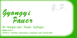 gyongyi pauer business card