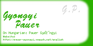 gyongyi pauer business card